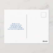 ドット柄のキュートなラマのサンキュー ポストカード (裏面)