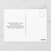 ドット柄のキュートなラマのサンキュー ポストカード (裏面)