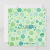 ドット柄のキリン - ニュートラルなベビーシャワー 招待状 (裏面)