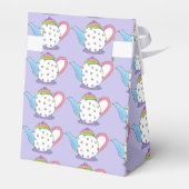 ドット柄のティーポットを使ったアフタヌーンティーパーティーやブライダルシャワー フェイバーボックス (裏面サイド)