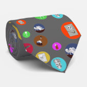 ドット柄のドクロ（Skeleton of dot pattern） ネクタイ (ロール)