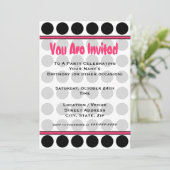 ドット柄のパーティー招待状 招待状 (スタンド正面)