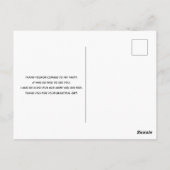 ドット柄のラマパターン サンクス ポストカード (裏面)