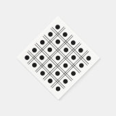 ドット柄の円 黒と白のチェック柄 スタンダードカクテルナプキン (角)