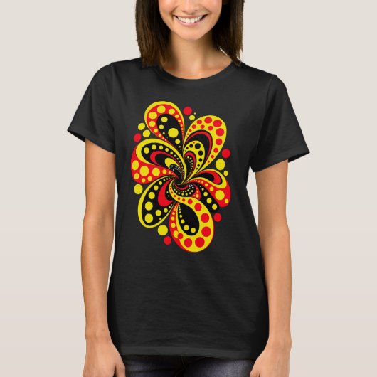 ドット柄の抽象芸術 Tシャツ (正面)