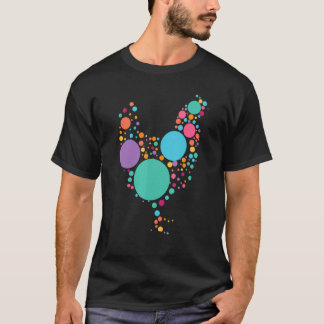 ドット柄の日ニワトリ 国際ドットデー Tシャツ