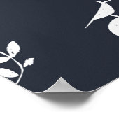 ドット柄の植物と生物のスカルパターン ポスター (角)