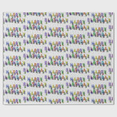 ドット柄の楽しい誕生日ねずみたち ラッピングペーパー (フラット)