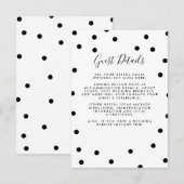 ドット柄の結婚式ゲスト情報詳細 エンクロージャーカード (正面/裏面)