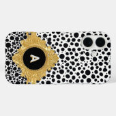 ドット柄の背景と高級感のある金のフレーム Case-Mate iPhoneケース (裏面 (横))