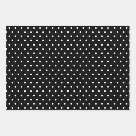 ドット柄セット(赤・黒・白)3枚組 ラッピングペーパーシート