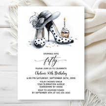 ドット柄ハイヒールシューズ 50歳の誕生日