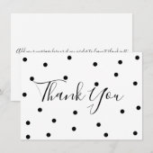 ドット柄 ブラック＆ホワイト ありがとう サンキューカード (正面/裏面)