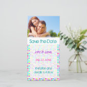 ドット柄/写真　「結婚式のお知らせ」 セーブザデート (スタンド正面)