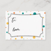 ドット男女兼用表示赤ちゃんシャワーギフトカード エンクロージャーカード (裏面)