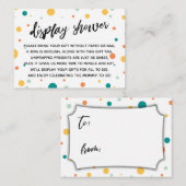 ドット男女兼用表示赤ちゃんシャワーギフトカード エンクロージャーカード (正面/裏面)