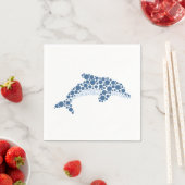 ドット絵のイルカ スタンダードカクテルナプキン (インサイチュ)