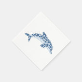 ドット絵のイルカ スタンダードカクテルナプキン (角)
