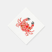 ドット絵のカニ スタンダードカクテルナプキン (角)