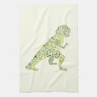 ドット絵のT-REX恐竜 キッチンタオル