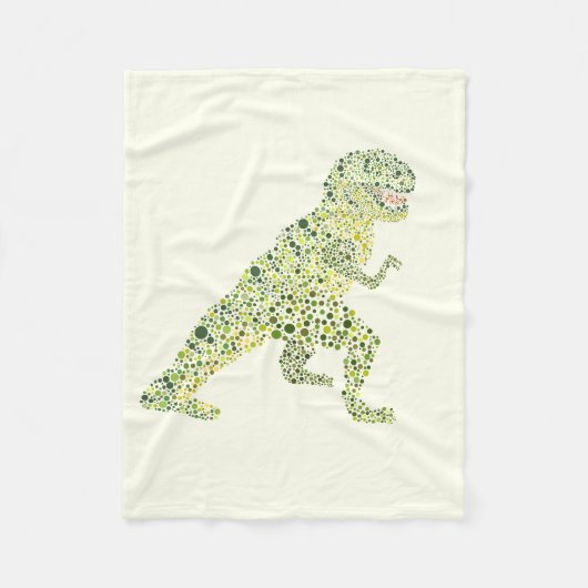 ドット絵のT-REX恐竜 フリースブランケット (正面)