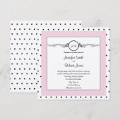 ドット蝶のポッシュ結婚式招待状 招待状 (正面/裏面)