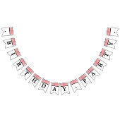 ドット赤と白バースデーパーティー バンティングフラッグ (全)