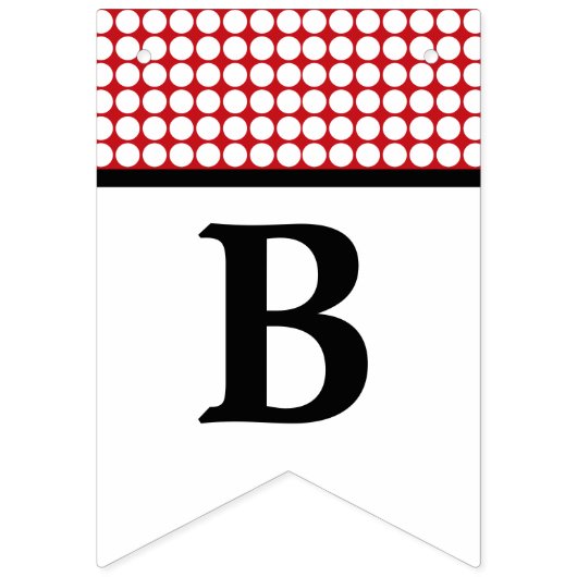 ドット赤と白バースデーパーティー バンティングフラッグ (第2の旗)