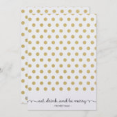 ドット金ゴールドパターンホリデーカード シーズンカード (正面/裏面)