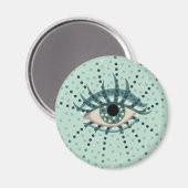 ドット風変わり付きブルーアイ抽象芸術アーサイケデリックト マグネット (正面/裏面)