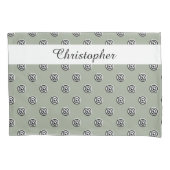 ドット黒と白のターゲット鏡+あなたの背後。 枕カバー (正面左)