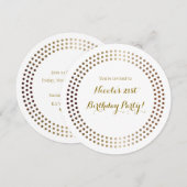 ドット ゴールド サークル モダン ドット グラム インビテーション (正面/裏面)