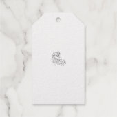 ドット、シャープラ ブルー、ゴールデン サンド デザイン ギフトタグ (裏面)