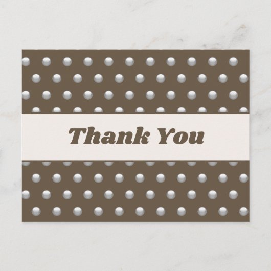 ドット シルバー ダーク ブラウン 感謝 ポストカード (正面)