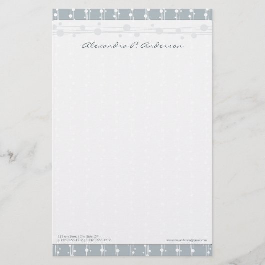 ドット&ストロー石板グレーカスタマイズ文具 便箋 (正面)