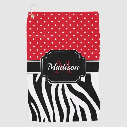 ドット&ゼブラ印刷 ゴルフタオル (正面)