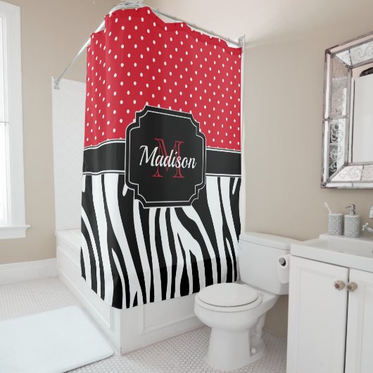 ドット&ゼブラ印刷 シャワーカーテン (インサイチュ)