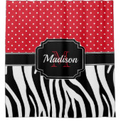 ドット&ゼブラ印刷 シャワーカーテン (正面)