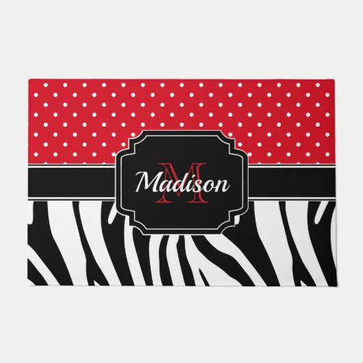 ドット&ゼブラ印刷 ドアマット (正面)