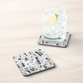 ドット タイガー ブラック アンド ホワイト プリント コースター (右側)