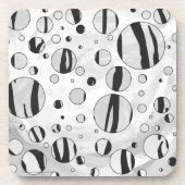 ドット タイガー ブラック アンド ホワイト プリント コースター (正面)