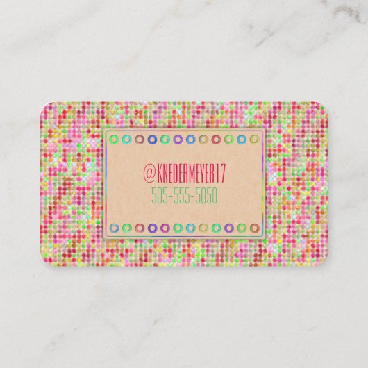 ドット(ピンク) 名刺 (裏面)