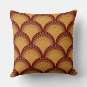 ドット、ブルゴーニュ、錆、アプリコット、タン付きホタテ クッション (裏面)