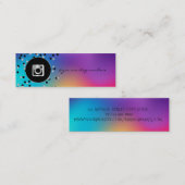 ドット、ホログラフィックインスタグラムのソーシャルメディア スキニー名刺 (正面/裏面)