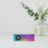 ドット、ホログラフィックインスタグラムのソーシャルメディア スキニー名刺 (スタンド正面)