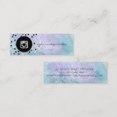 ドット、ホログラフィックダイヤモンドInstagramソーシャルメディア スキニー名刺 (正面/裏面)