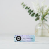 ドット、ホログラフィックダイヤモンドInstagramソーシャルメディア スキニー名刺 (スタンド正面)