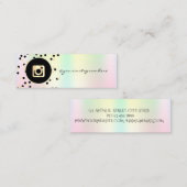 ドット,ホログラフィック虹色インスタグラムのソーシャルメディア スキニー名刺 (正面/裏面)