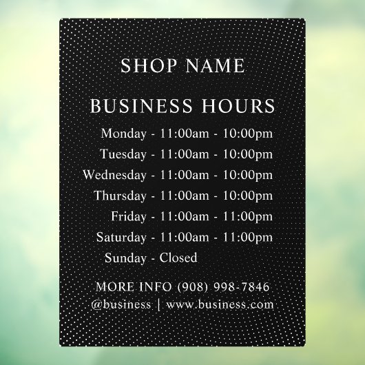 ドット | ロゴと営業時間 | デカール標識 ウィンドウサイン (シート3)