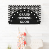 ドット&正方形&星/白黒+アイディア 横断幕 (インサイチュ)